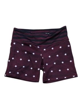 IAB MFG Maroon Star Print Athletic Biker Shorts XS